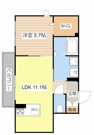 エアフォルク河原の物件間取画像